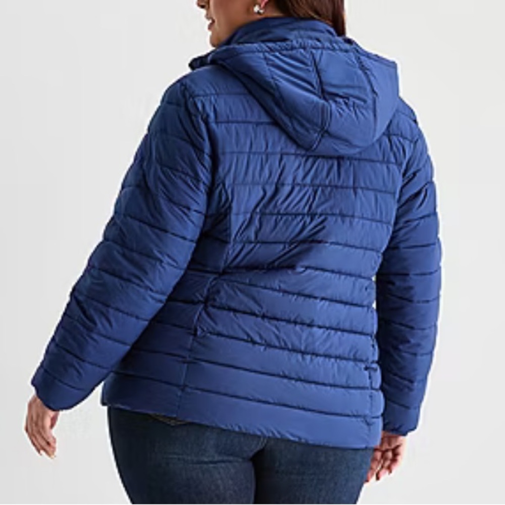 St. John's Bay Black Quilted Hooded Puffer Jacket - Picture 10 of 12